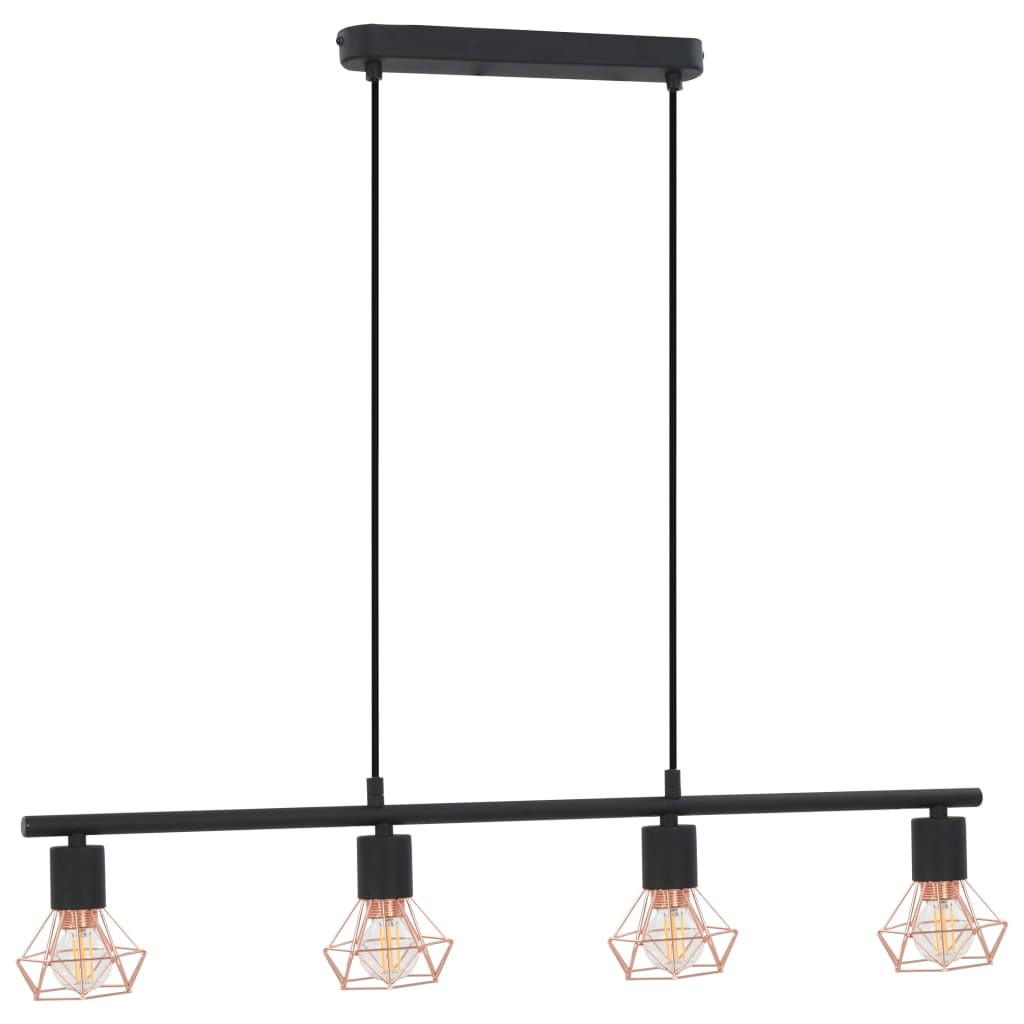 Ceiling Lamp with Filament Bulbs 4 W Black and Copper 80 cm E14